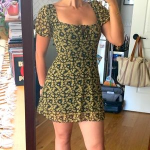 Urban Outfitters Olivia Floral Mesh Mini Dress - S